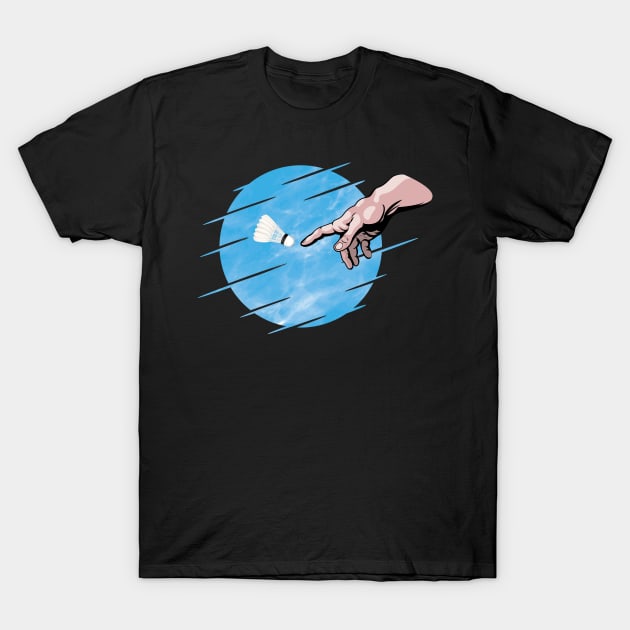 Badminton is a divine sport ! - Blue design T-Shirt by Manikool